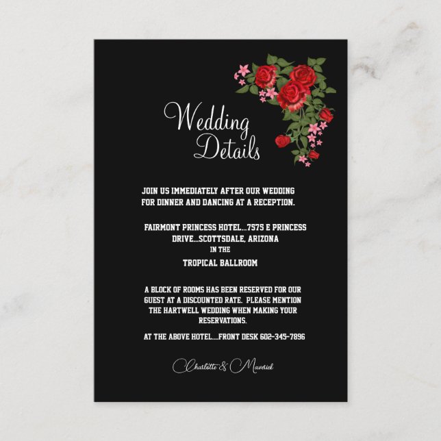 Carte D'accompagnement Tuxedo Suite & Bride Mariage Silhouette (Devant)