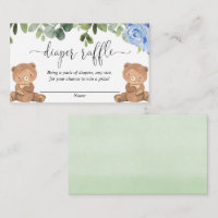 Twin garçons Nounours bleu floral diaper tombole