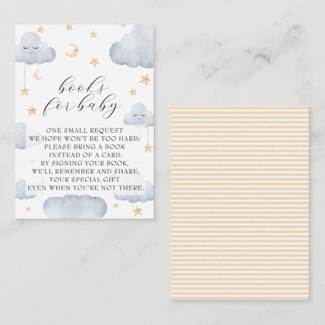 Carte D'accompagnement Twinkle Little Star Baby showers Livres Pour Bébé (Devant / Derrière)