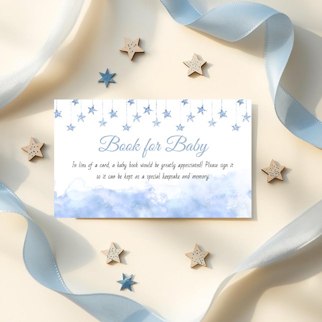 Carte D'accompagnement Twinkle Little Star Blue Baby Shower Book Request (Créateur téléchargé)