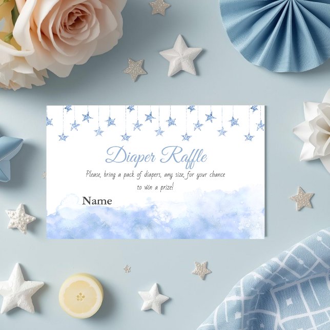 Carte D'accompagnement Twinkle Little Star Blue Boy Baby Shower Diaper (Créateur téléchargé)
