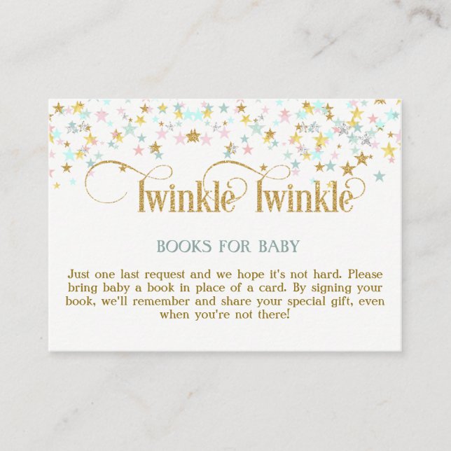 Carte D'accompagnement Twinkle Little Star Books for Baby Request Card (Devant)
