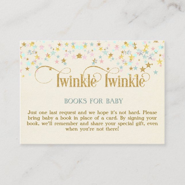Carte D'accompagnement Twinkle Little Star Books for Baby Request Card (Devant)