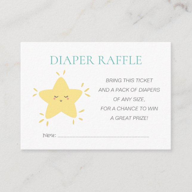 Carte D'accompagnement Twinkle Little Star Diaper Raffle Baby shower (Devant)