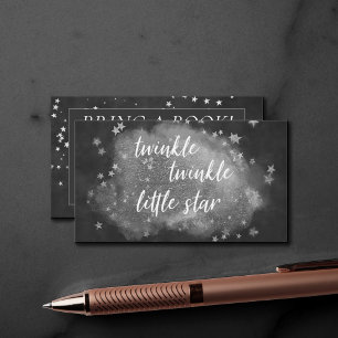 Carte D'accompagnement Twinkle Little Star   Gris monochrome Apportez un 