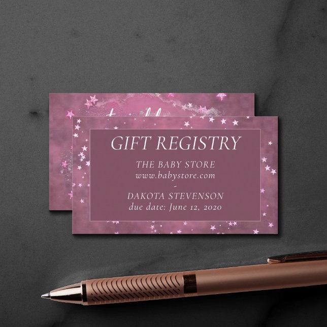 Carte D'accompagnement Twinkle Little Star | Registre de bébé à menthe ro (Créateur téléchargé)