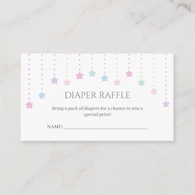 Carte D'accompagnement Twinkle Little Stars Baby shower Diaper Raffle (Devant)