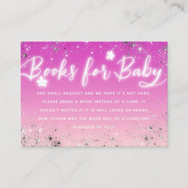 Carte D'accompagnement Twinkle Little Stars Rose Girl Douche Demande de r (Devant)