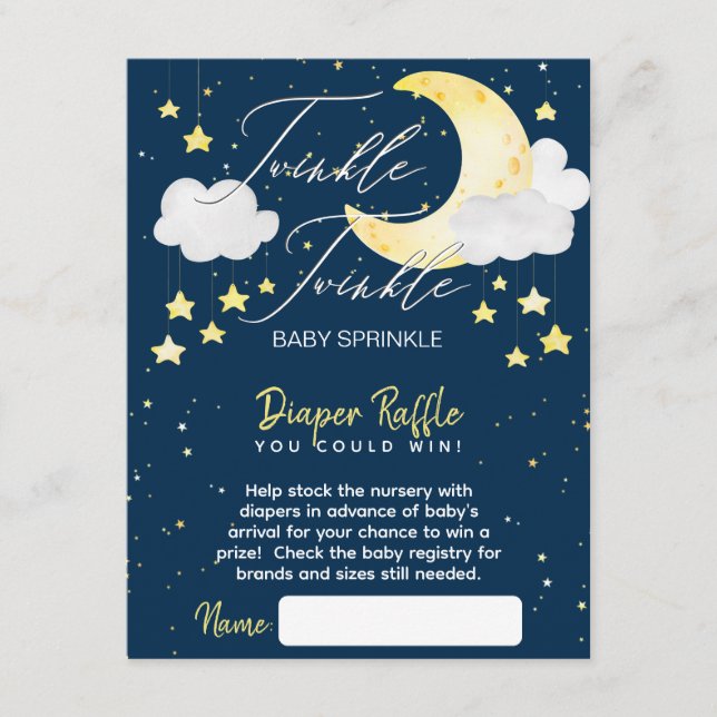 Carte D'accompagnement Twinkle Twinkle Baby Sprinkle Diaper Raffle (Devant)