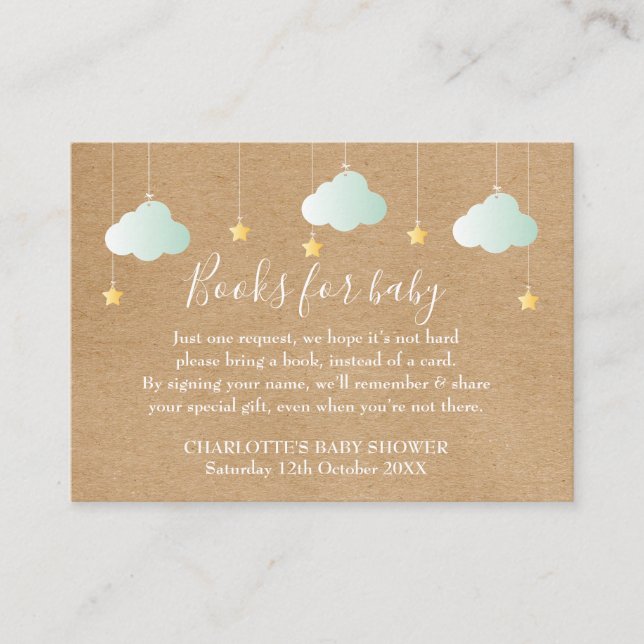 Carte D'accompagnement Twinkle Twinkle Demande de réservation Baby shower (Devant)