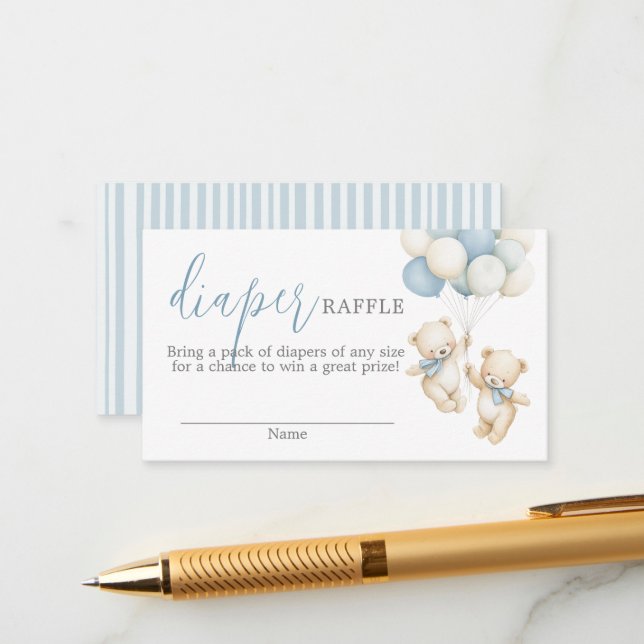 Carte D'accompagnement Twins Diaper Raffle Card (Devant/Arrière en situation)