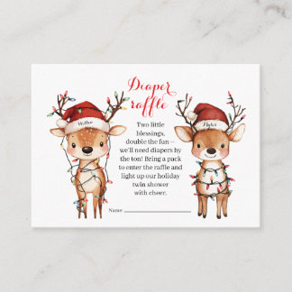 Carte D'accompagnement Twins Holiday Lights Diaper Raffle Card