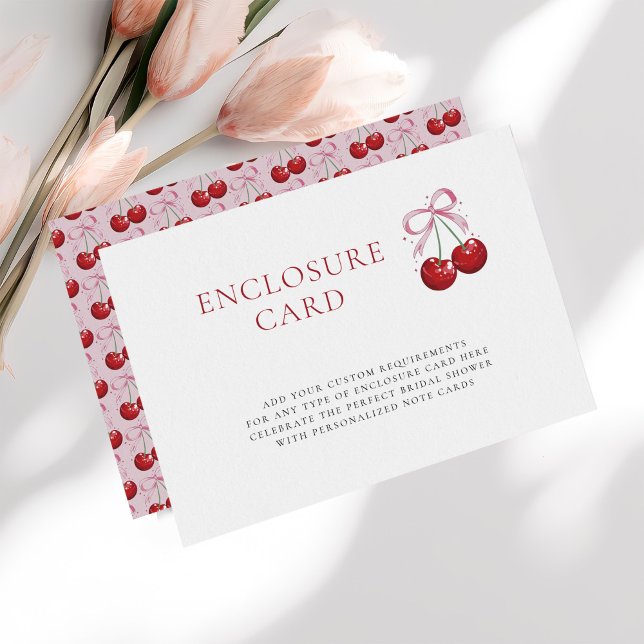 Carte D'accompagnement Tying Knot Chic Modern Cherry Fête des mariées (Créateur téléchargé)