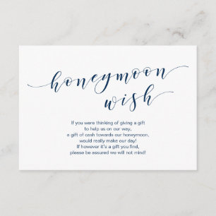 Carte D'accompagnement Type de marine moderne, Mariage Honeymoon Wish Fun
