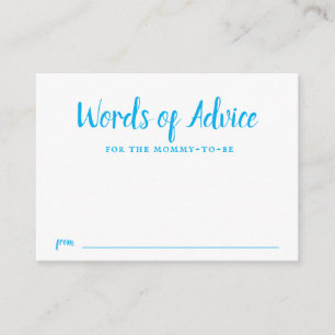 Carte D'accompagnement Typographie Bleue Baby Boy Baby shower Conseils