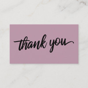 Carte D'accompagnement Typographie de script minimal Merci Mauve Moyen
