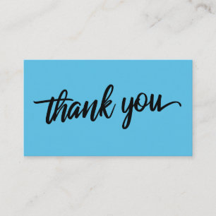 Carte D'accompagnement Typographie de script minimal Plongée Blue Merci