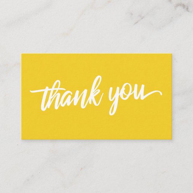 Carte D'accompagnement Typographie de script minimale Merci jaune gras (Devant)
