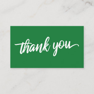 Carte D'accompagnement Typographie de script minimale Merci vert brillant