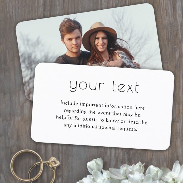 Carte D'accompagnement Typographie Déco Minimale & Détails du Mariage Pho (Créateur téléchargé)