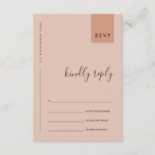 CARTE D'ACCOMPAGNEMENT TYPOGRAPHIE MINIMALE MARIAGE RSVP ORANGE ROUILLE