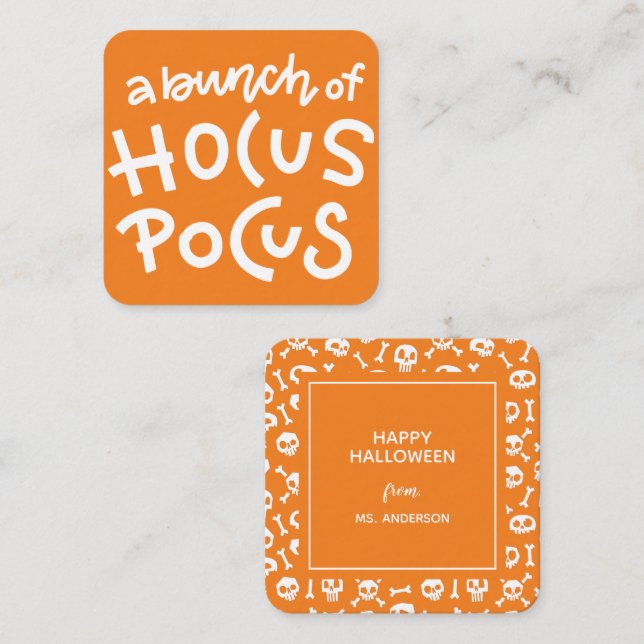 Carte D'accompagnement Typographie moderne Cute Hocus Pocus Halloween (Devant / Derrière)