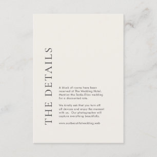 Carte D'accompagnement Typographie Moderne Mariage Élégant Beige