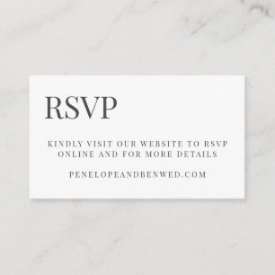 Carte D'accompagnement Typographie noir blanc classique Mariage RSVP en l