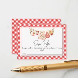 Carte D'accompagnement Un Baby Shower de Diaper Raffle aux Fruits Rouges 