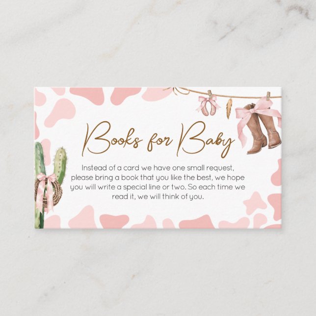 Carte D'accompagnement Un Baby shower de petite fille livre pour bébé (Devant)
