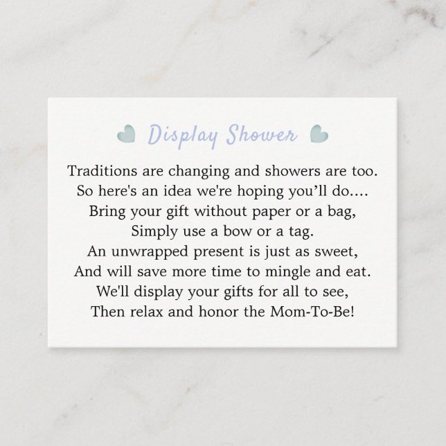 Carte D'accompagnement Un Bébé Brasse Baby shower Bleu Affichage Douche (Devant)