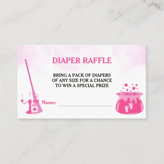 Carte D'accompagnement Un Bébé brasse du Baby shower de sorcière Raffle (Devant)