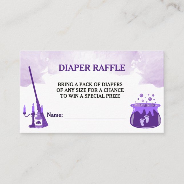 Carte D'accompagnement Un Bébé brasse du Baby shower de sorcière Raffle (Devant)