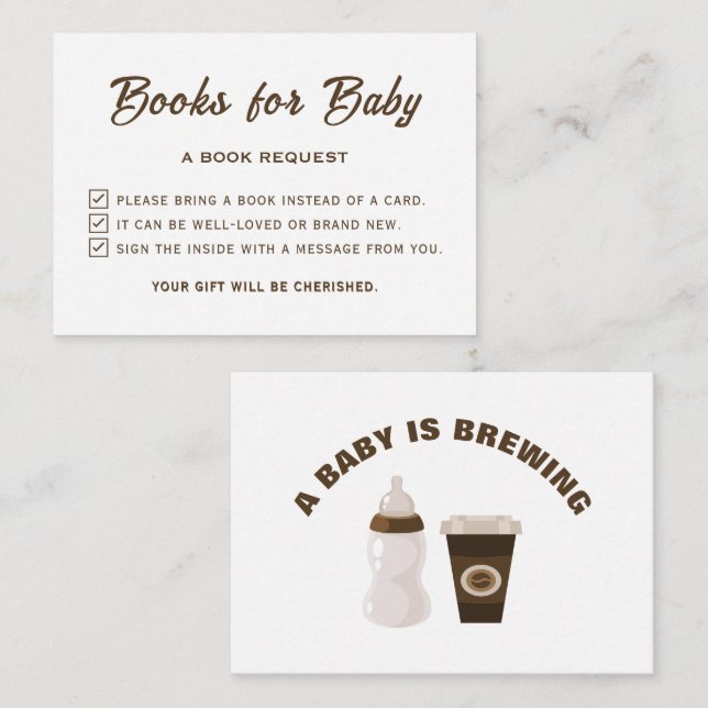 Carte D'accompagnement Un Bébé Brasse Du Baby shower S'Il Vous Plaît Appo (Devant / Derrière)