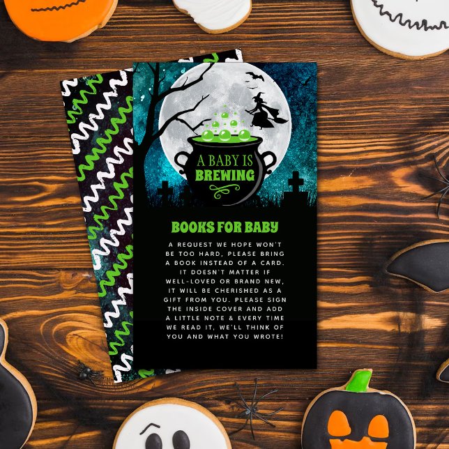Carte D'accompagnement Un bébé brasse le livre de Baby shower d'Halloween (Créateur téléchargé)