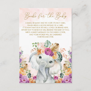 Carte D'accompagnement Un éléphant floral d'automne tropical apporte un l
