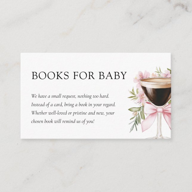 Carte D'accompagnement Un Minuscule Baby shower Espresso Martini (Devant)