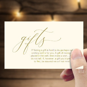 Carte D'accompagnement Un mot sur les cadeaux, voeux de lune de miel, fon