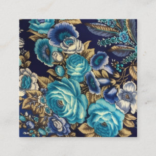 Carte D'accompagnement Un motif floral représentant des roses bleues et d