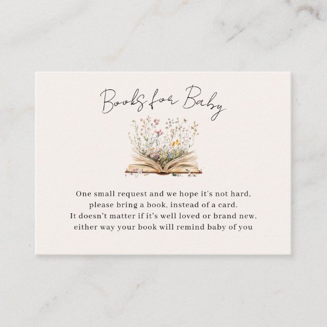 Carte D'accompagnement Un nouveau chapitre commence le Baby shower Fleur  (Devant)
