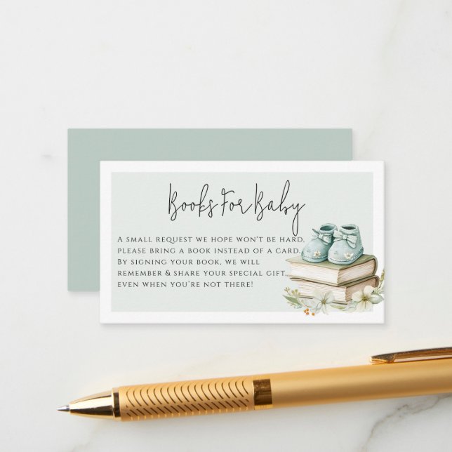 Carte D'accompagnement Un nouveau chapitre commence Storybook Boy Baby sh (Devant/Arrière en situation)