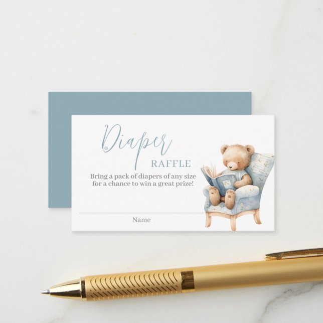 Carte D'accompagnement Un nouveau chapitre commence Teddy Bear Diaper Car (Devant/Arrière en situation)