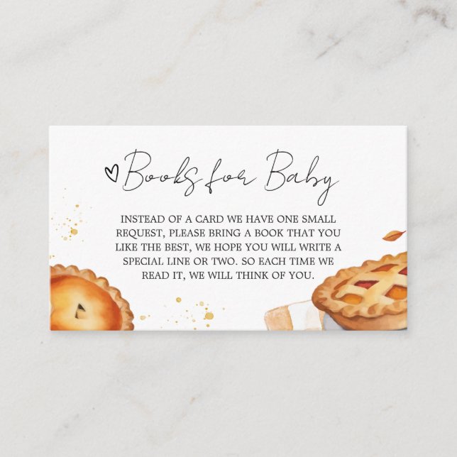 Carte D'accompagnement Un petit Baby shower à la croûte Livres pour bébé (Devant)
