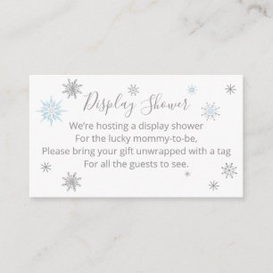 Carte D'accompagnement Un petit Baby shower bleu flocon