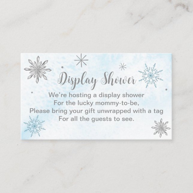Carte D'accompagnement Un petit Baby shower bleu Snowflake (Devant)