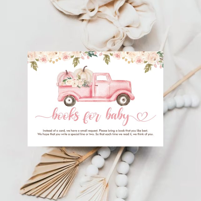 Carte D'accompagnement Un Petit Baby shower Citrouille Livres Pour Bébé B (Créateur téléchargé)