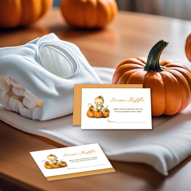 Carte D'accompagnement Un Petit Baby shower Citrouille Petit Raffle de co (Créateur téléchargé)