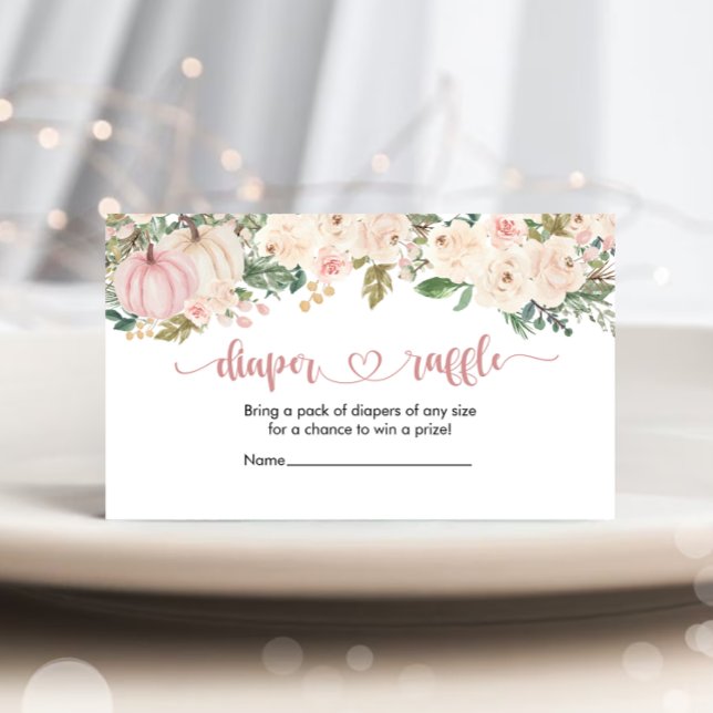 Carte D'accompagnement Un Petit Baby shower Citrouille Tickets De Raffle (Créateur téléchargé)