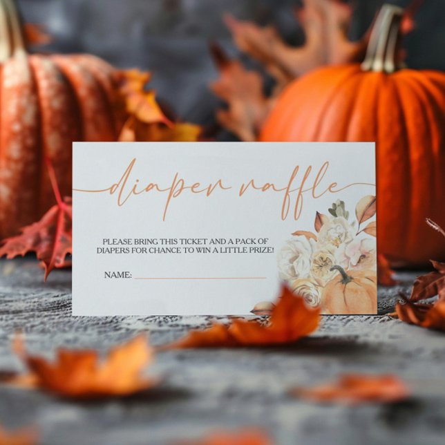 Carte D'accompagnement Un Petit Baby shower D'Automne Citrouille Déchets  (Créateur téléchargé)
