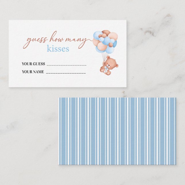 Carte D'accompagnement Un petit baby shower de baisers combien (Devant / Derrière)